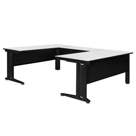 Regency Fusion U-Desk Shells, 102 D X 29 H, 66 W X Wood, Metal, White MUDS663048WH